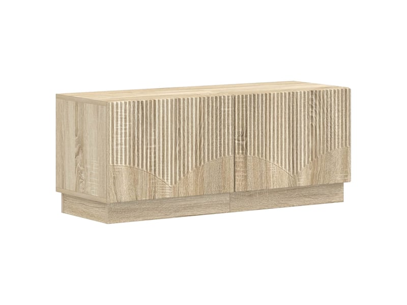  Meuble tv - banc tv - meuble de rangement led hoorn 3 pcs chêne sonoma bois d'ingénierie  - Conforama D