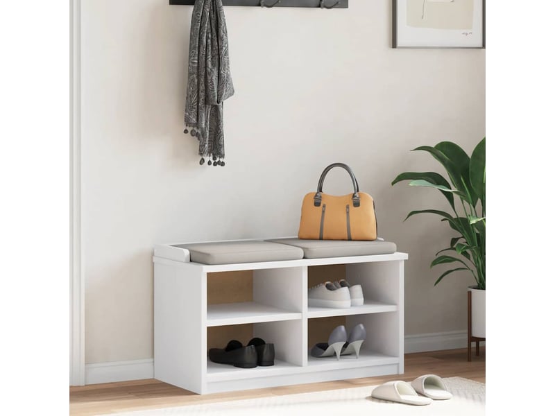  Banc de couloir, banc de rangement sandnes blanc 87x40x50 cm bois de pin massif shl63813  - Conforama C