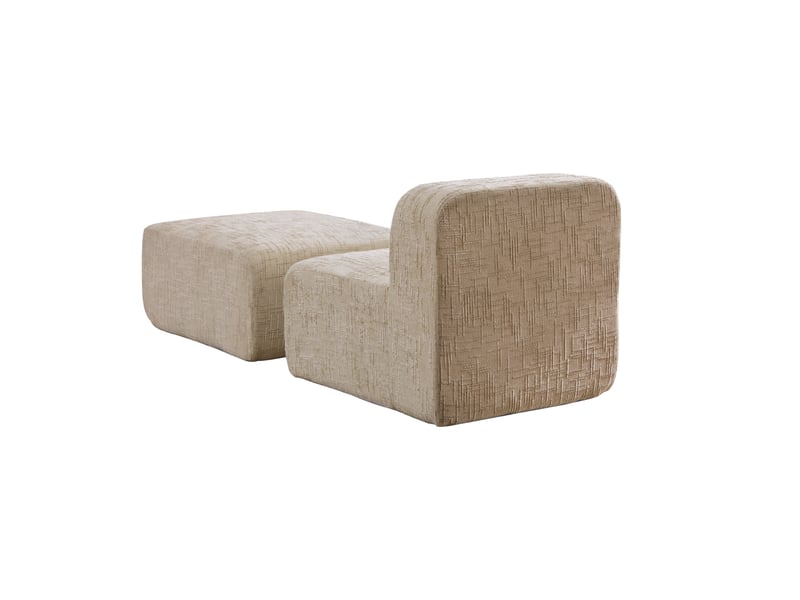 Canapé modulable, canapé de salon, en tissu chenille, kaki clair, mousse haute densité, base antidérapante - Conforama W