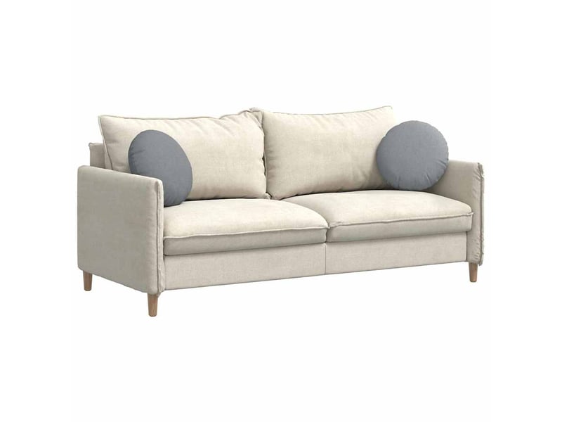  Lot de 2 coussins de siège, coussins décoratifs tissu gris clair ø40 x 13 cm cf59824  - Conforama C