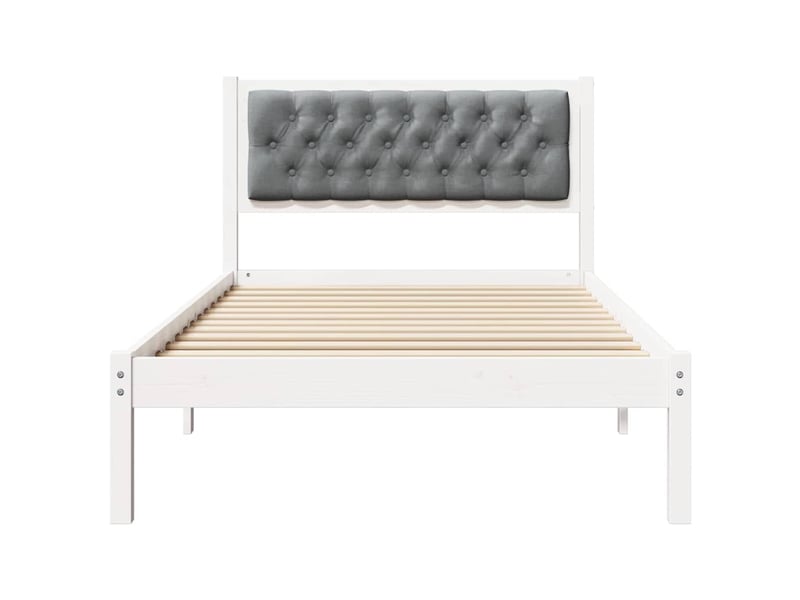  Lit simple- lit adulte -  cadre de lit gris clair 100 x 200 cm pin massif  - Conforama D