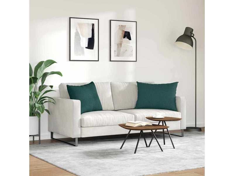  Lot de 2 coussins de canapé, coussins décoratifs tissu vert foncé 70 x 50 cm cf58990  - Conforama D