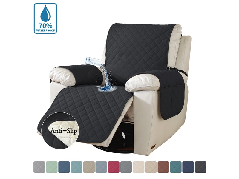  Housse imperméable pour fauteuil inclinable – protection de canapé résistante aux taches – lavable – pour fauteuil de massage une place – noir  - Conforama A