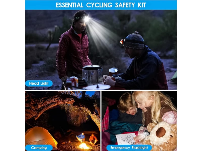  Éclairage vélo usb rechargeable 1000 lumens avant arrière, clignotant télécommande, klaxon, ipx5 étanche, vtt route  - Conforama E