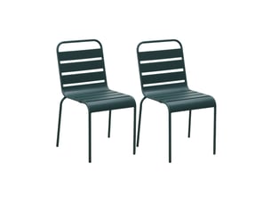 Lot de 2 chaises de jardin en métal vert sapin - baca