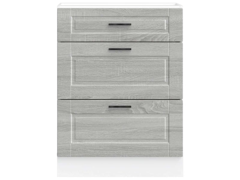 Meuble de rangement, armoire de cuisine porto sonoma gris bois d'ingénierie shl6021 - Conforama D