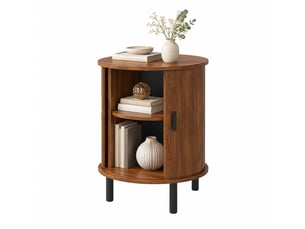 Table basse rond(e) coloris marron <strong>CHICFURN</strong> <strong></strong> - 48 cmx48 cm
