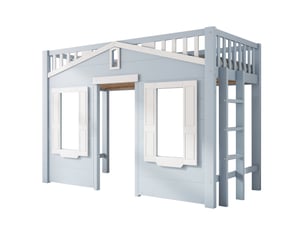 Lit mezzanine 90x200 cm <strong>NAHILIMI</strong> <strong></strong> coloris bleu