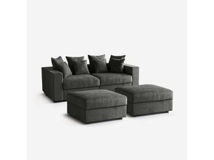 Canapé droit fixe AHD AMAZING HOME DESIGN 3 places Tissu gris
