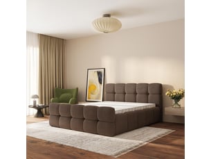 Lit coffre 140x200 cm <strong>MASSENO</strong>  <strong></strong> coloris marron