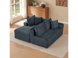 Canapé d'angle compressé gauche fixe <strong>OKMYHOME</strong> <strong></strong> 4 places Tissu gris