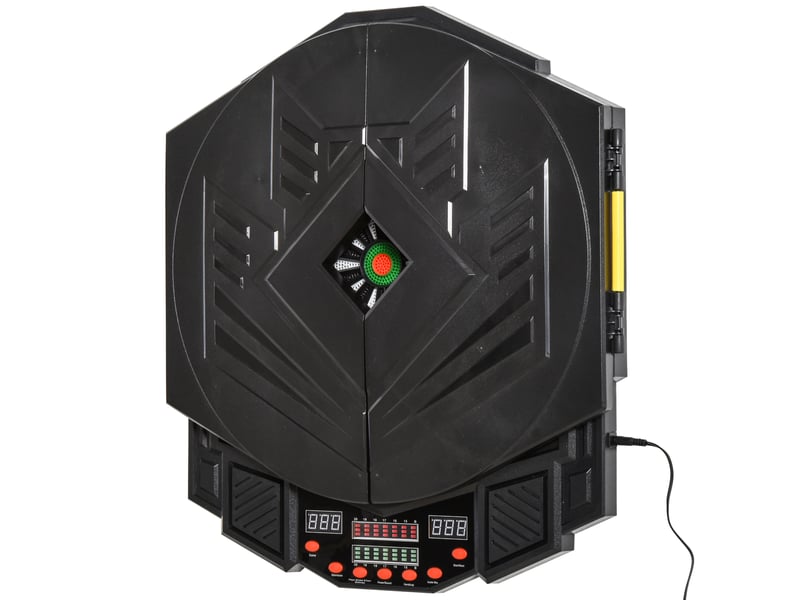  Cible de fléchettes électronique à voix anglaise, écrans led. 12 fléchettes, 27 jeux, 216 variantes, support avec portes, jusqu'à 8 joueurs  - Conforama B