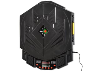 Cible de fléchettes électronique à voix anglaise, écrans led. 12 fléchettes, 27 jeux, 216 variantes, support avec portes, jusqu'à 8 joueurs