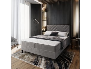Lit avec rangement 140x200 cm <strong>MASSENO</strong> <strong></strong> coloris gris