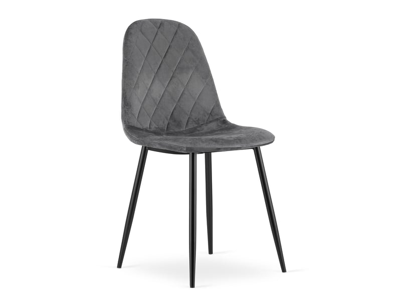 Family chaise asti - velours gris foncé x 1  - Conforama A