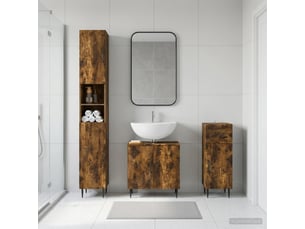 Ensemble de meuble de salle de bain 3 pièces haarlem chêne fumé cf63450