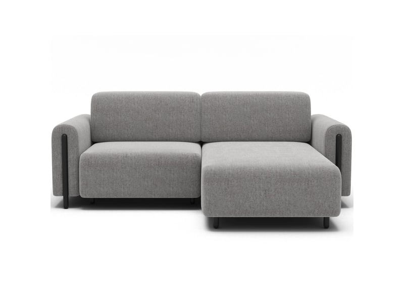  Canapé d'angle convertible arvessa gris clair bouclette – angle droit  - Conforama A