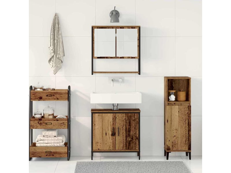Ensemble de mobilier de salle de bain 2 pc marron cf64163 - Conforama D