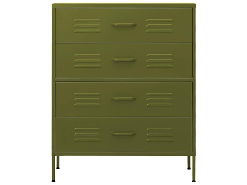  Commode, armoire à tiroirs bureau vert olive 80x35x101,5 cm acier  - Conforama C