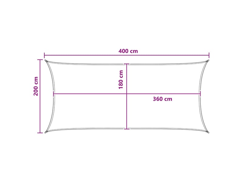  Vidaxl voile d'ombre jaune et blanc 2 x 4 m hdpe  - Conforama C