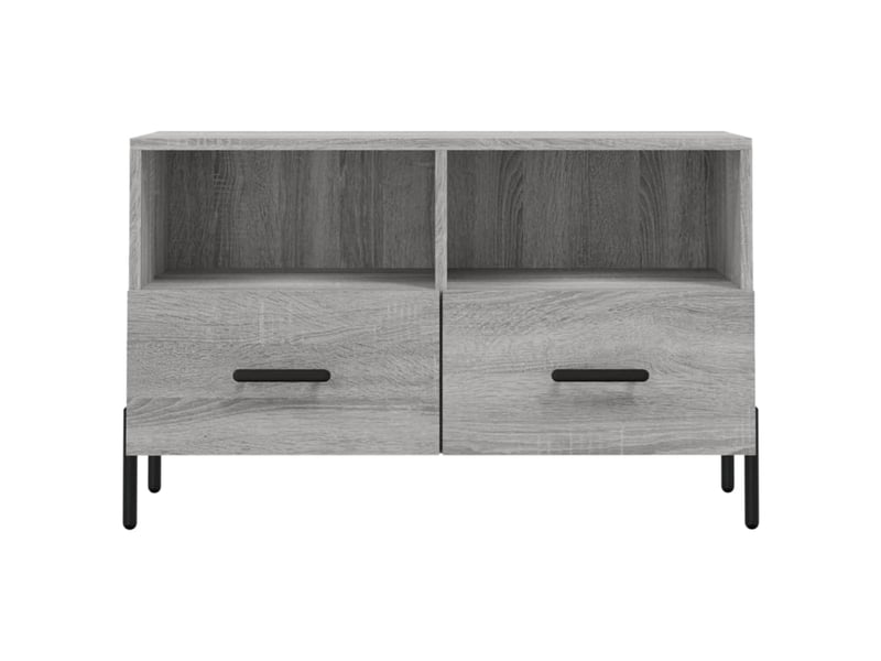 Meuble tv - banc tv - meuble de rangement sonoma gris 80x36x50 cm bois d'ingénierie  - Conforama E