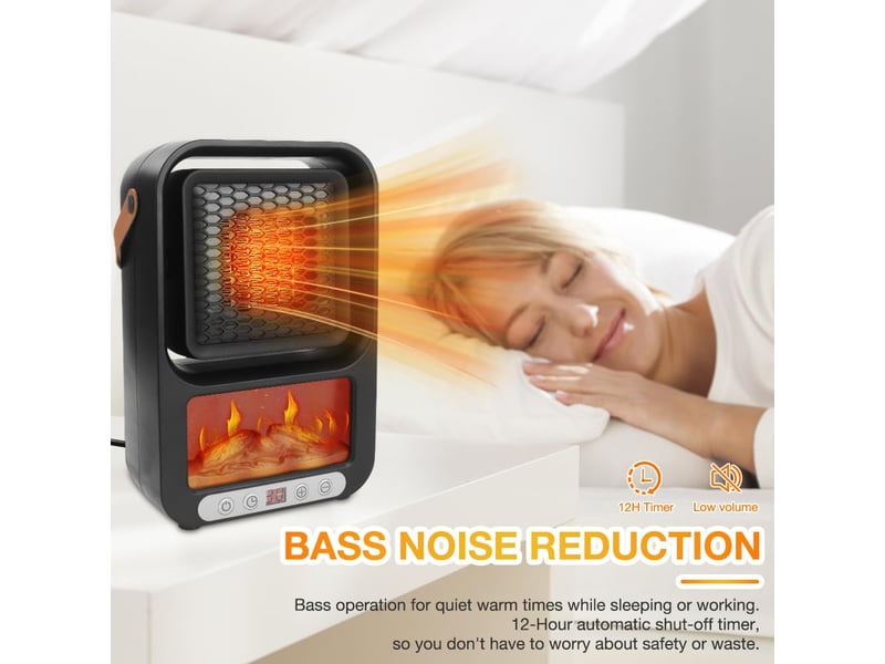  Chauffage soufflant céramique, télécommande, température réglable, minuterie, oscillation 360°  - Conforama D