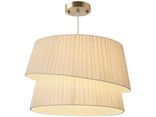 Suspension luminaire élégante à double abat-jour, rosace dorée, câble réglable, ampoule non incluse e14 40 w, blanc