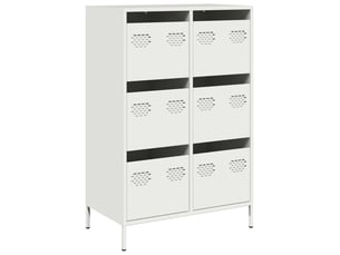 Buffet haut - bahut - meuble de rangement blanc 68x39x101,5 cm acier