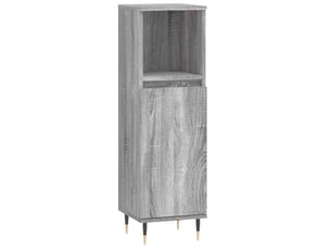 Meuble salle de bain rangement, commode sonoma gris 30x30x100 cm shl5087
