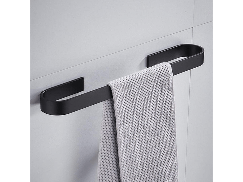  Porte-serviettes space en aluminium, idéal pour la salle de bain et la cuisine, gain de place, 45 cm (noir)  - Conforama B
