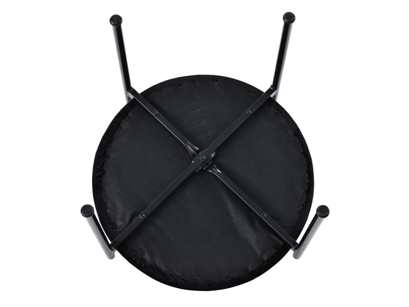  Chaise de salle à manger lot de 4 dossier en rotin courbé  - pieds en métal assise velours noir  - Conforama E
