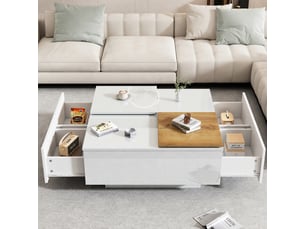 Table basse carré(e) coloris blanc <strong></strong> <strong></strong> - 75 cmx75 cm