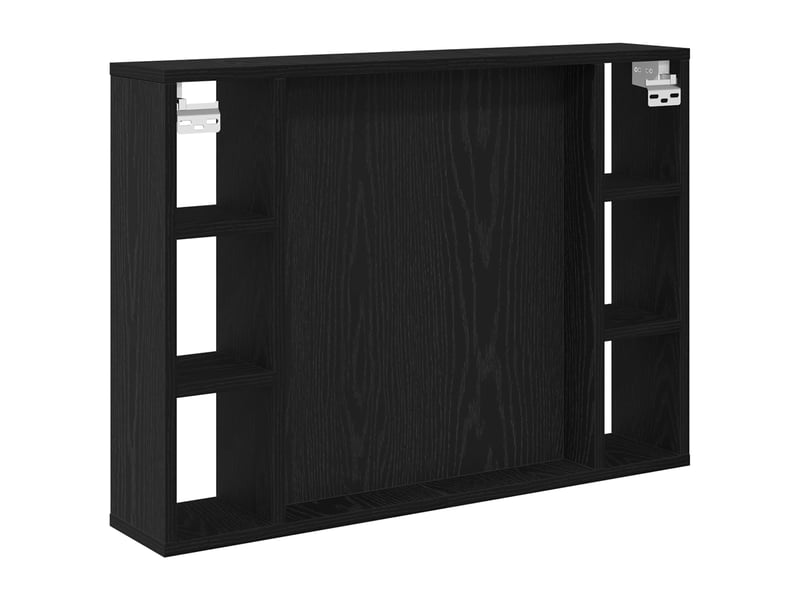  Armoire miroir chêne noir 76x15x55 cm bois d'ingénierie  - Conforama E
