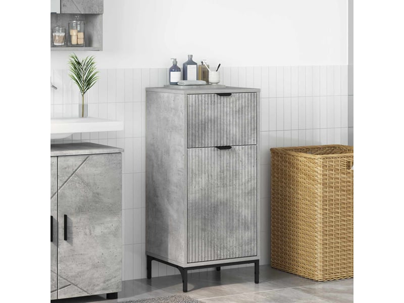 Cabinet de salle de bain, armoire salle de bain gris béton 39,5 x 36 x 88 cm cf65366 - Conforama B