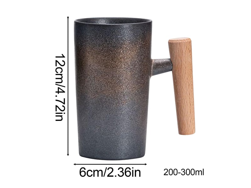  Mug en céramique, noir, 12 cm  - Conforama E