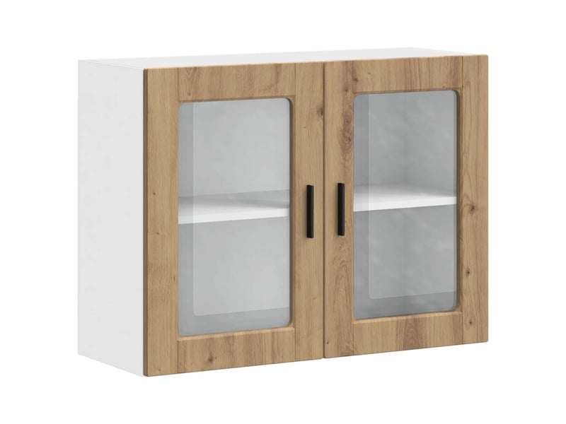  Armoire murale de cuisine porte en verre porto chêne artisanal shl5161  - Conforama A