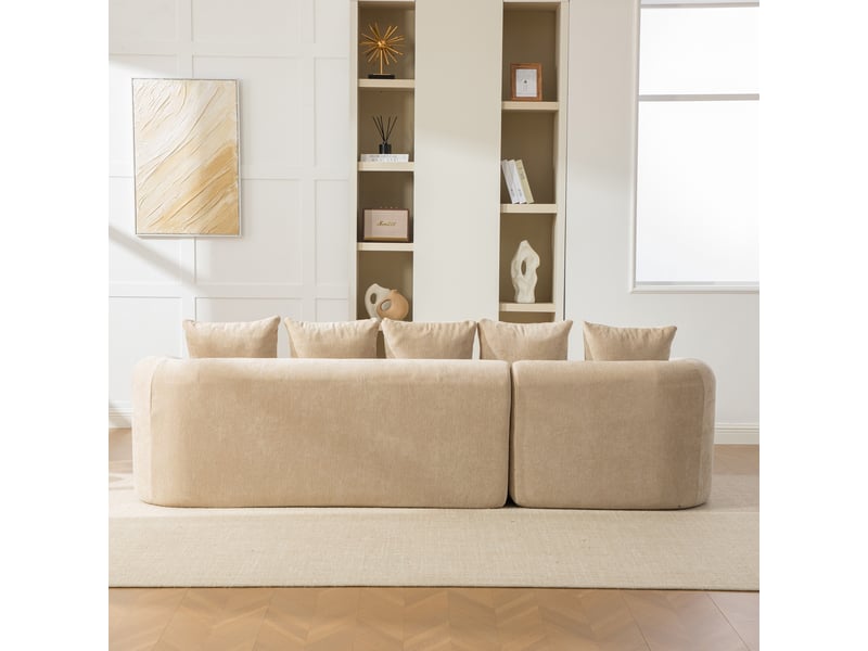  Canapé modulaire 3 places en chenille compressé prêt à l'emploi - mousse 30d, base antidérapante  - Conforama W