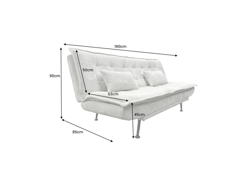Canapé droit convertible sereno blanc – canapé-lit 3 places en tissu chenille - Conforama C