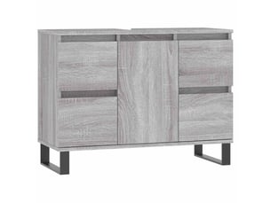 Meuble salle de bain rangement, commode sonoma gris 80x33x60 cm bois d'ingénierie shl1378