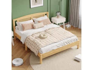 Lit simple 160x200 cm <strong>NAHILIMI</strong>  <strong></strong> coloris naturel