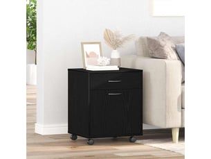 Caisson roulant de bureau 45 x 38 x 54 cm bois d'ingénierie chêne noir