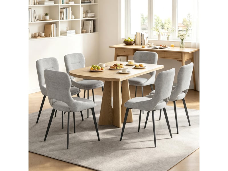  Chaises d'accueil élégance lot de 6, rembourrées, salle à manger, salon et chaise d'appoint  - Conforama D