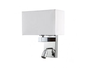Applique murale fabrilamp gabriel chrome blanc 1 x e27 31x26x15.5 cm