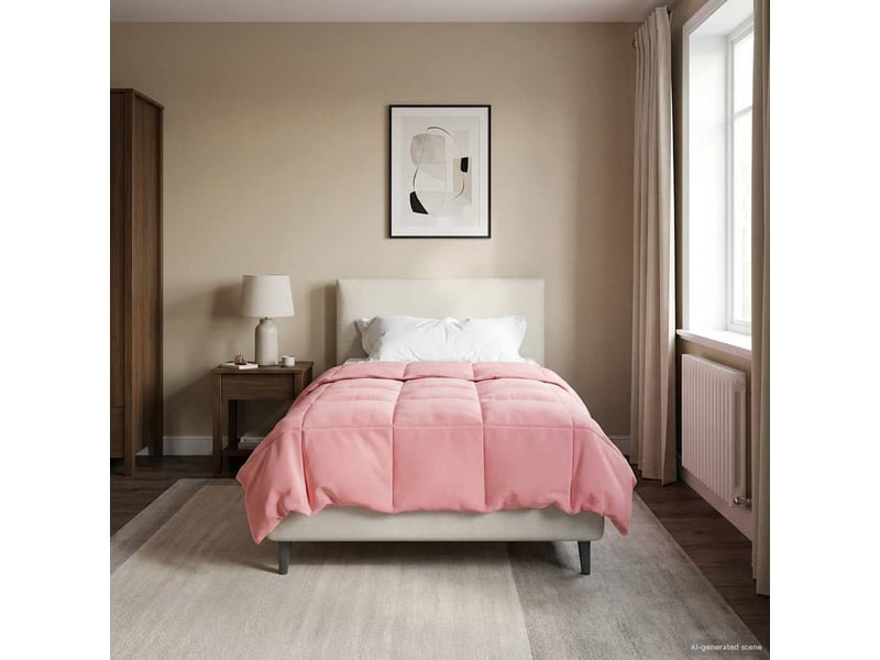  Couette - duvet d'été 155 x 200 cm été microfibre (100% polyester) rose  - Conforama B