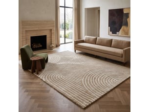 Tapis à relief géométrique doux beige 120x170
