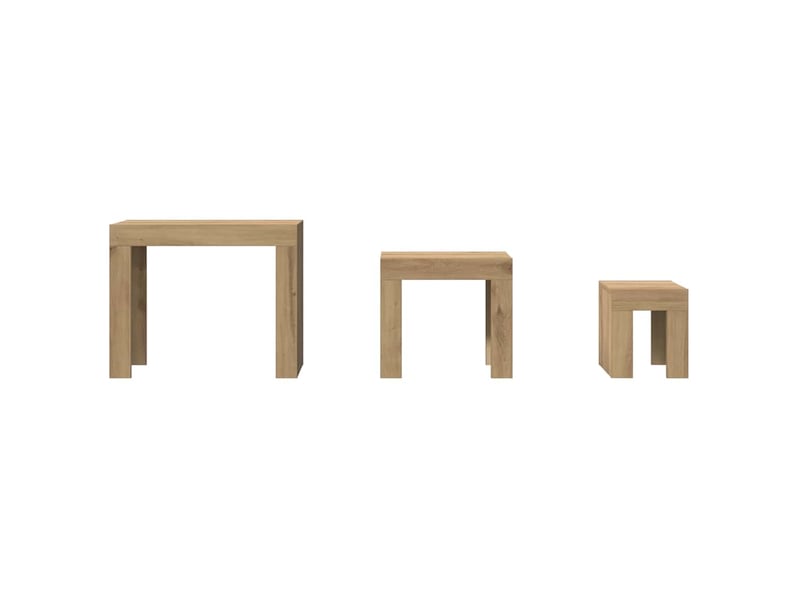  Tables basses gigognes 3 pcs | table de salon chêne artisanal bois d'ingénierie  - Conforama D