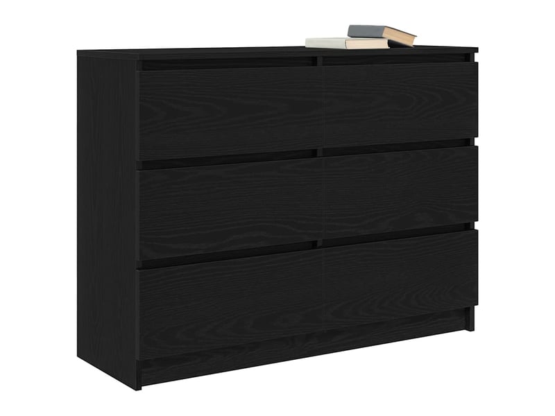  Buffet - bahut - meuble de rangement chêne noir 100x35x76 cm bois d'ingénierie  - Conforama D