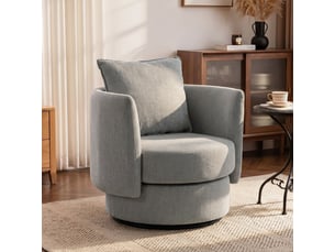 Fauteuil fixe pivotant <strong>OKMYHOME</strong> <strong></strong> Polyester gris vendu A l'unité