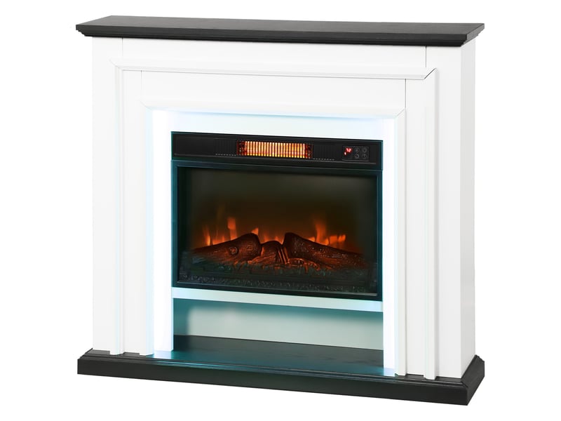 Cheminée électrique 1800 w noire, effet flamme 3d et éclairage led rgb, 105 x 27 x 97 cm - Conforama B