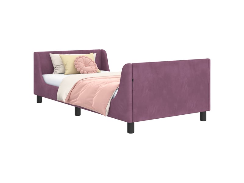  Cadre de lit pour enfants - lit jeune avec tête de lit pourpre 90 x 200 cm  - Conforama A